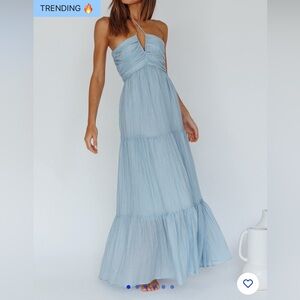 Selfie Leslie ASIAH HALTERNECK MAXI DRESS ICE BLUE